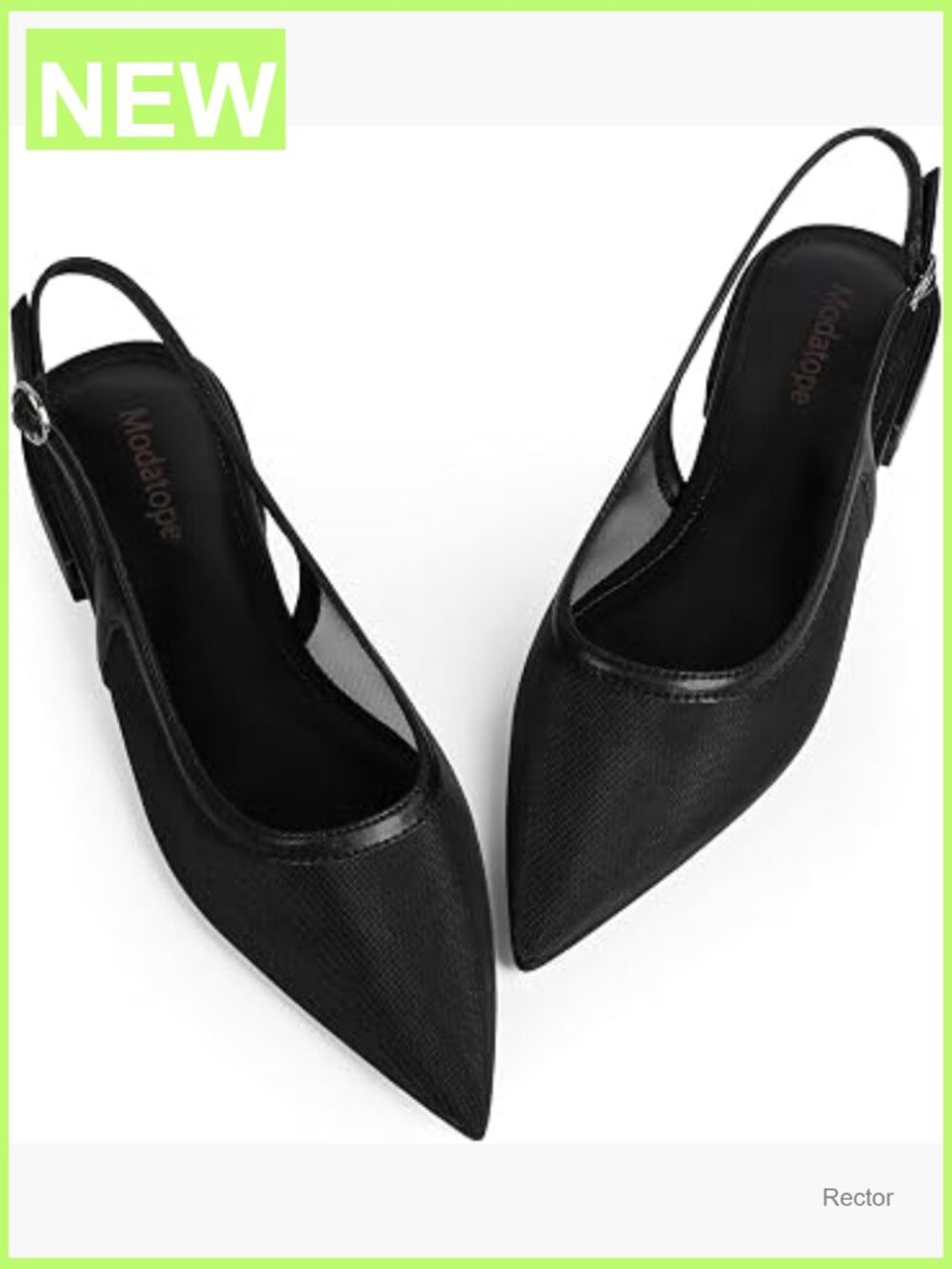 Women's Slingback Ballet Flats - Pointed Toe Low Heel Sandals Dress Shoes
